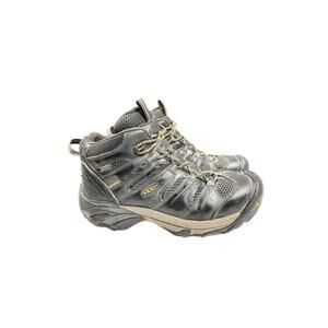 Keen Boots Mens 10.5D Black Leather Steel Toe Waterproof Lace Up Boots